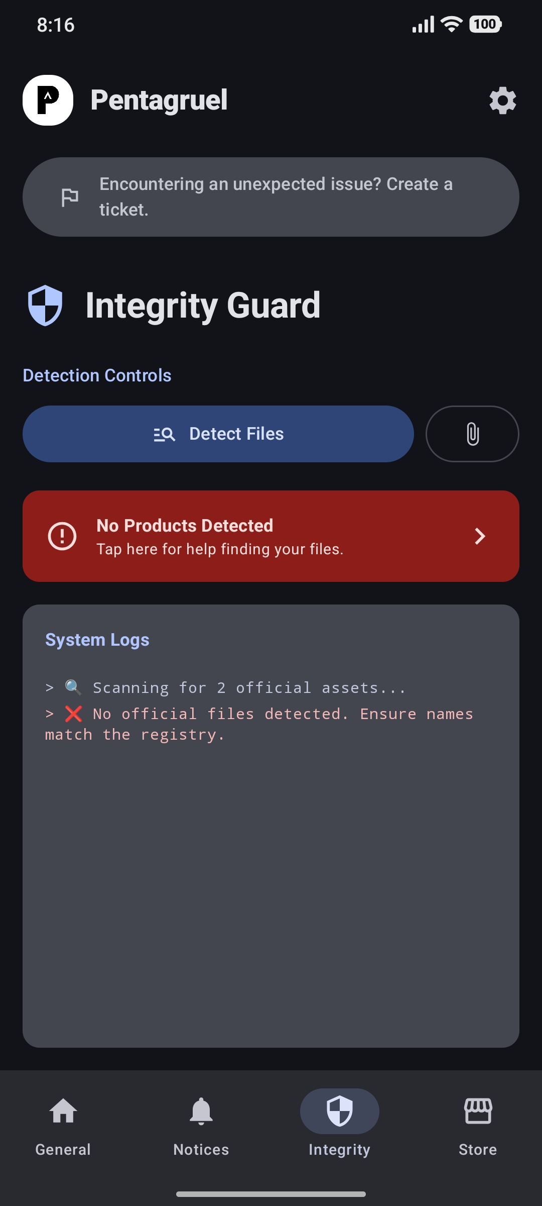 No Products Detected State